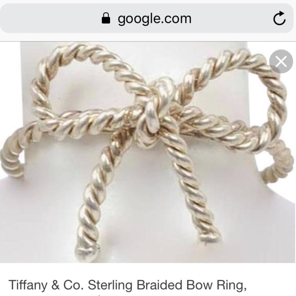 Authentic Tiffany and Co. Silver twist bow ring